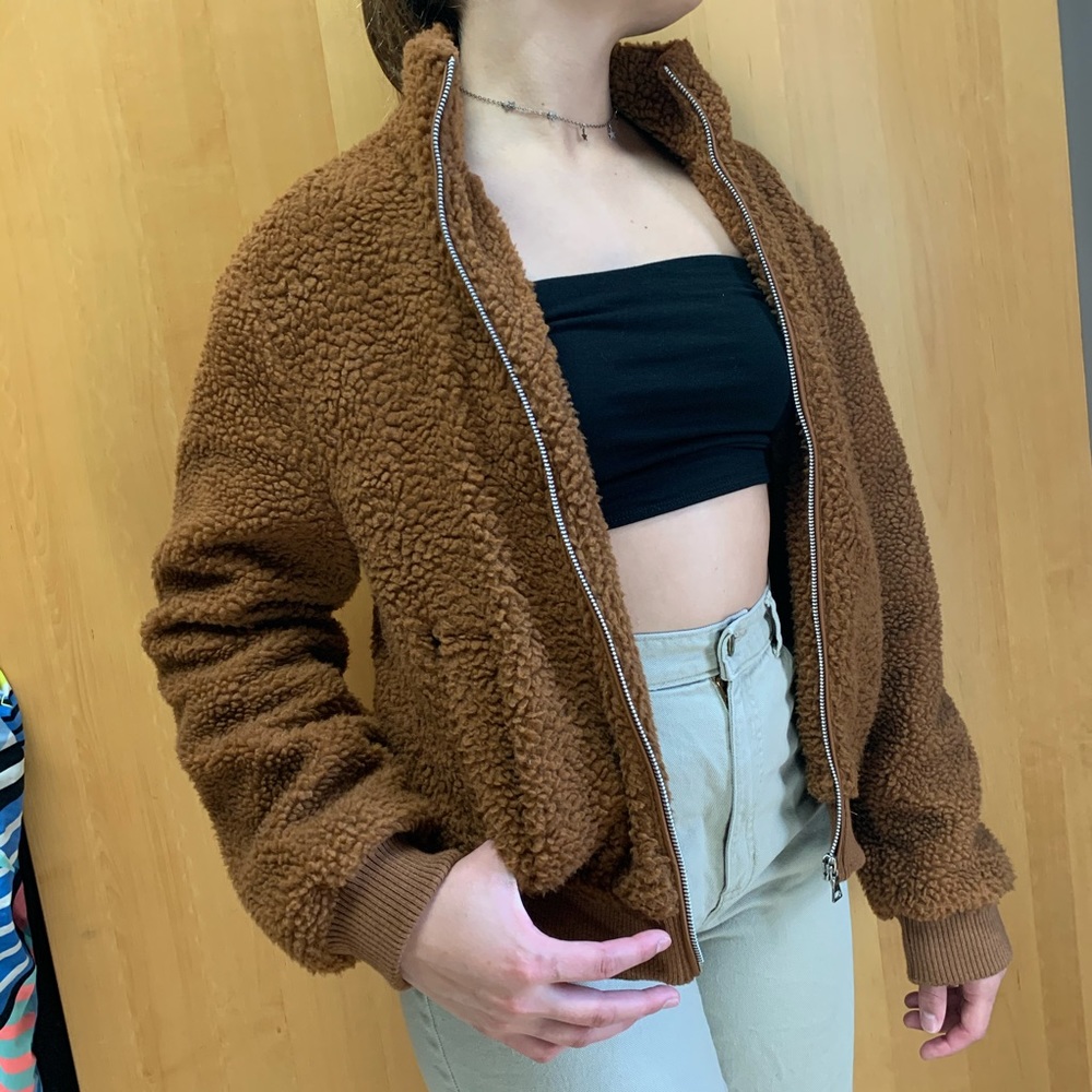 brown teddy jacket